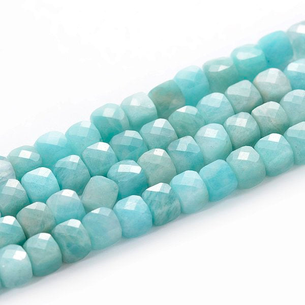 Amazonite Cube Faceted