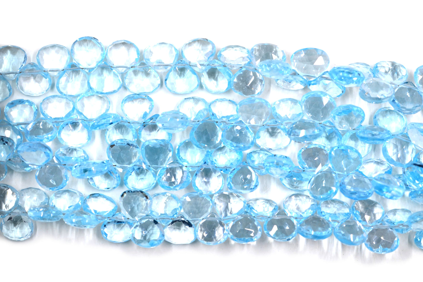 Blue Topaz Heart S/D Faceted AAA