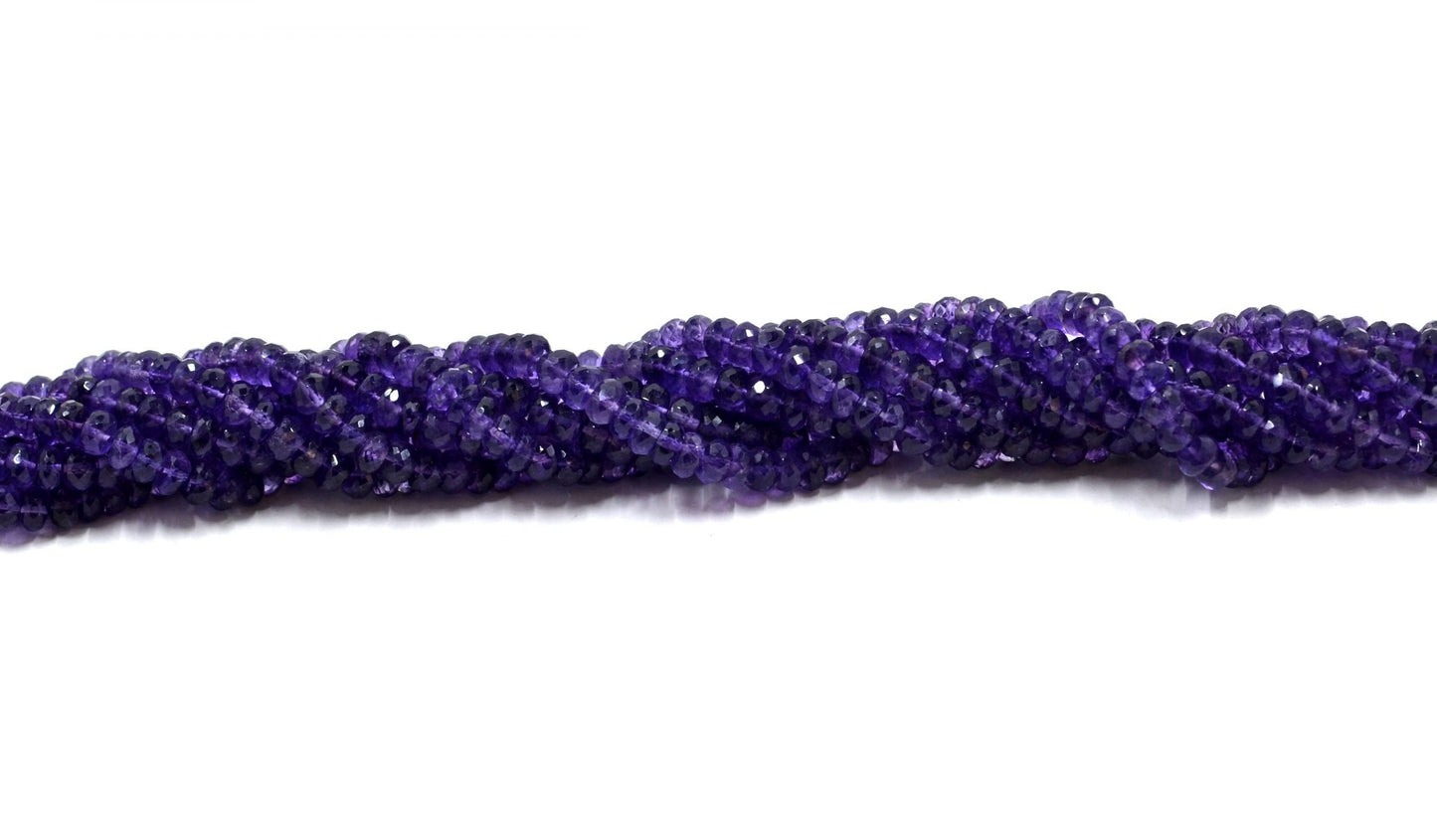 Amethyst Rondelle Faceted AA