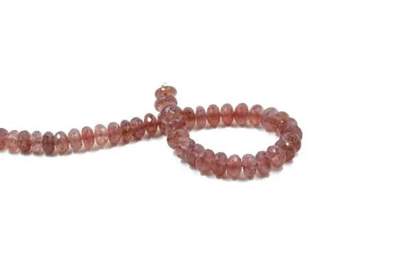 Cherry Quartz Rondelle Faceted
