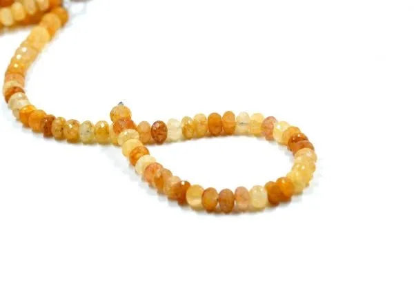 Orange Quartz Rondelle Faceted