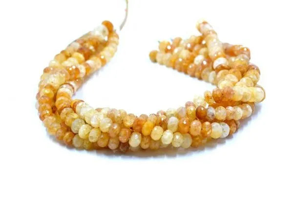 Orange Quartz Rondelle Faceted
