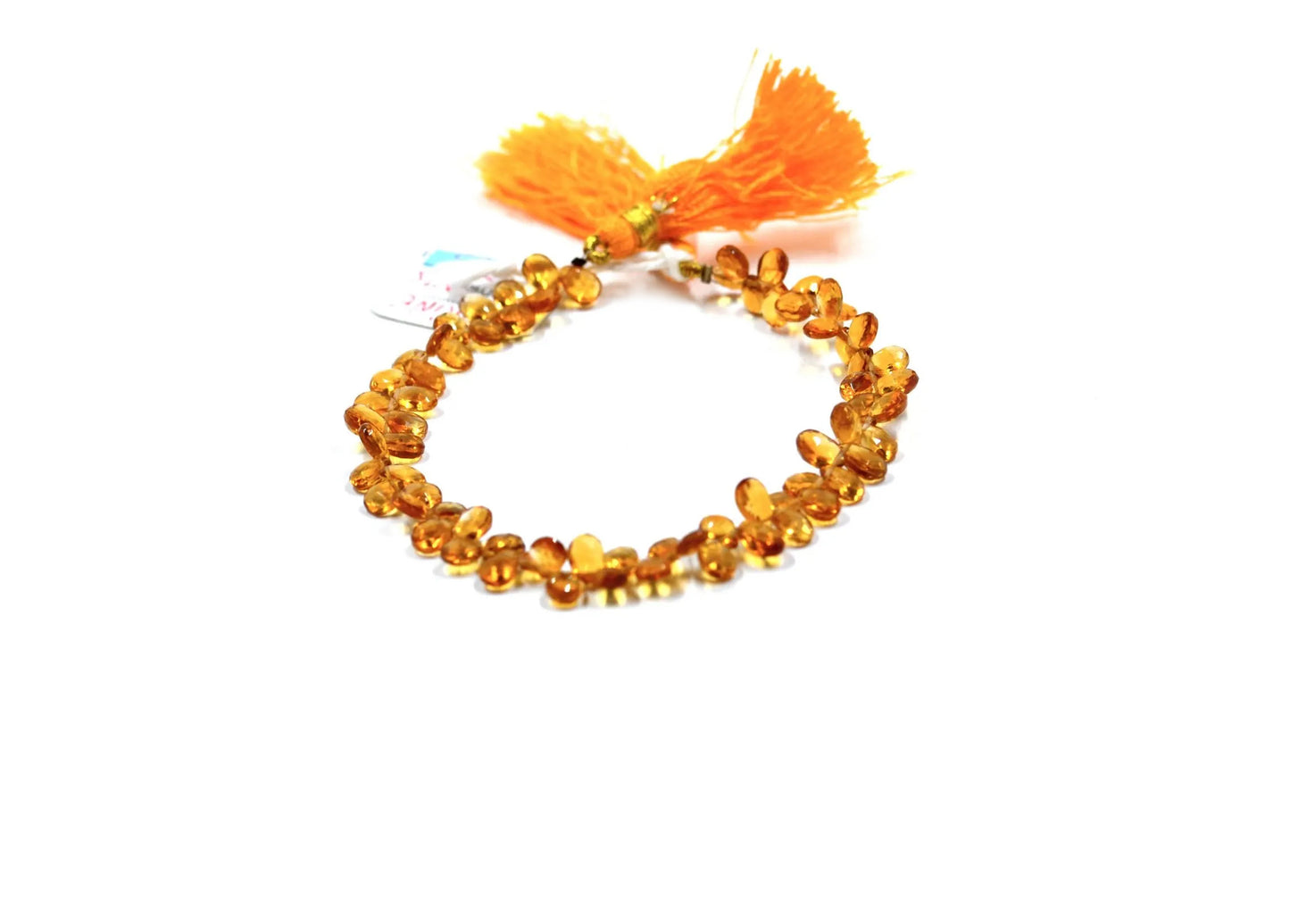 Citrine Pear Side Drill Beads