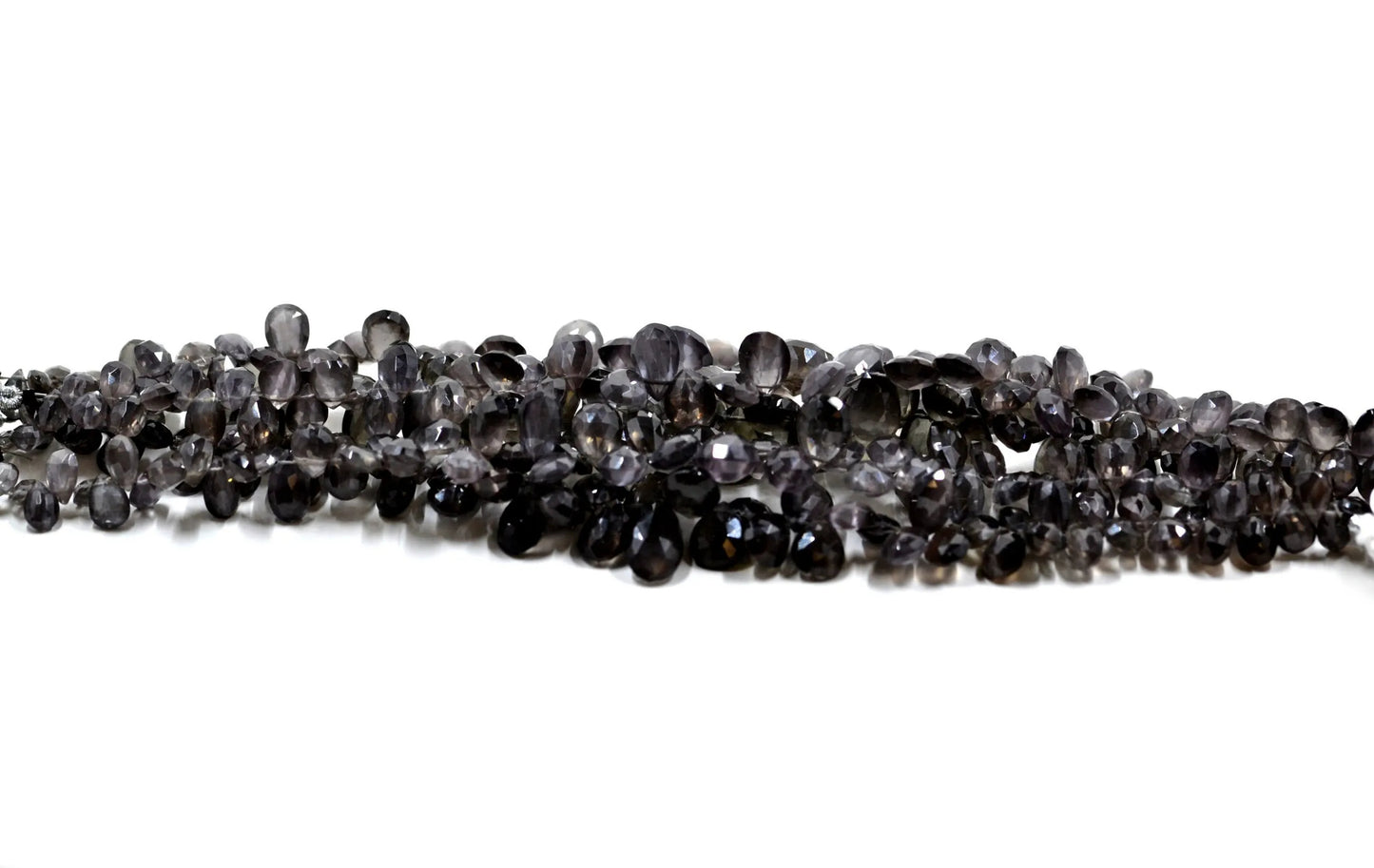 Cats Eye Sillimanite Pear Side Drill Beads