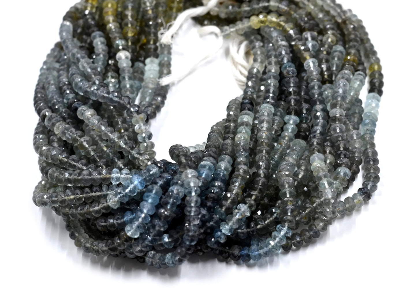 Moss Aquamarine Rondelle Beads