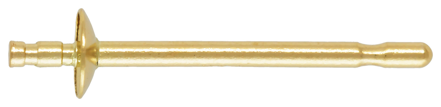 14K Gold Pearl Cup Earring Post Beads
