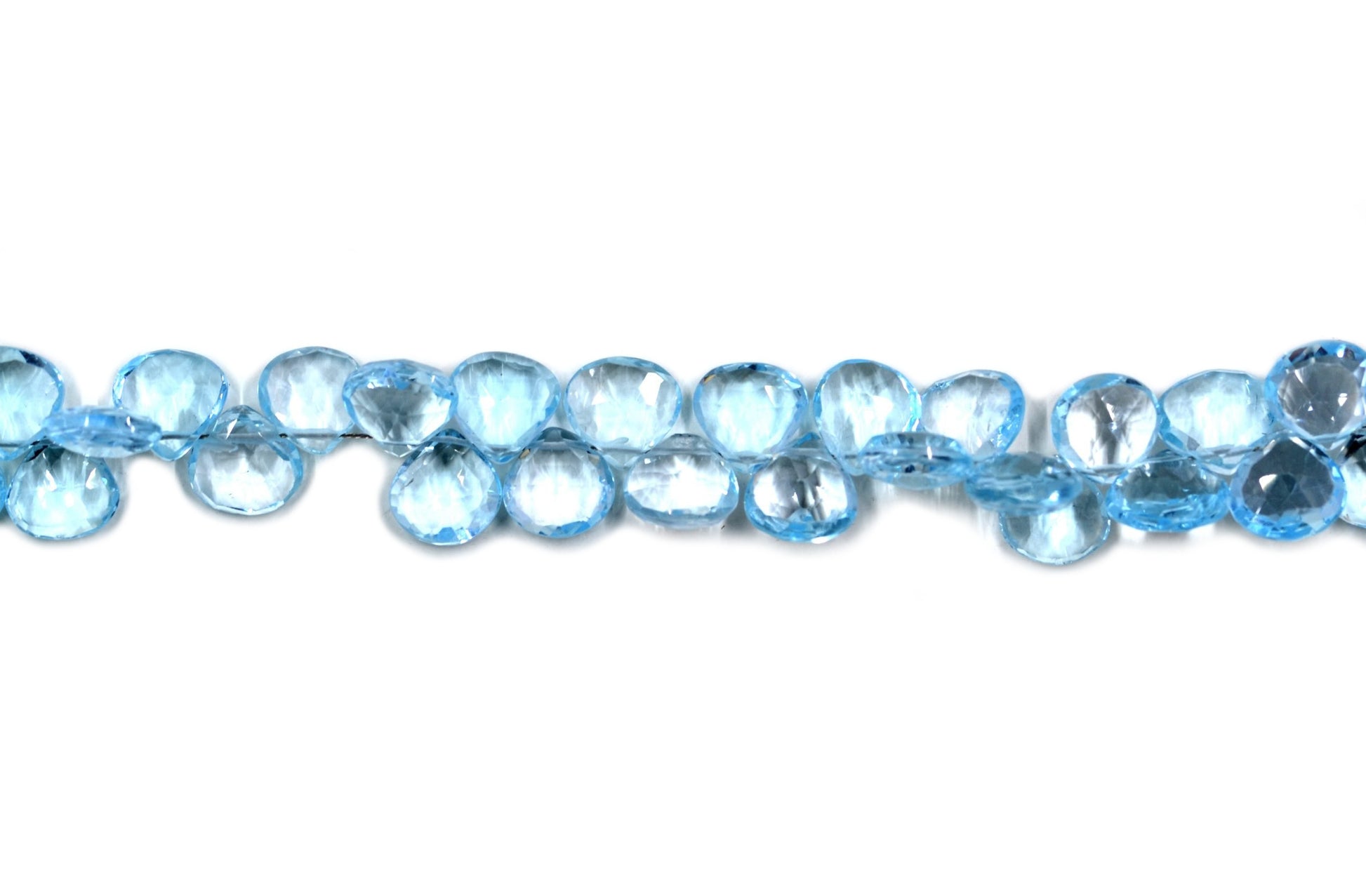 Blue Topaz Heart S/D Faceted AAA