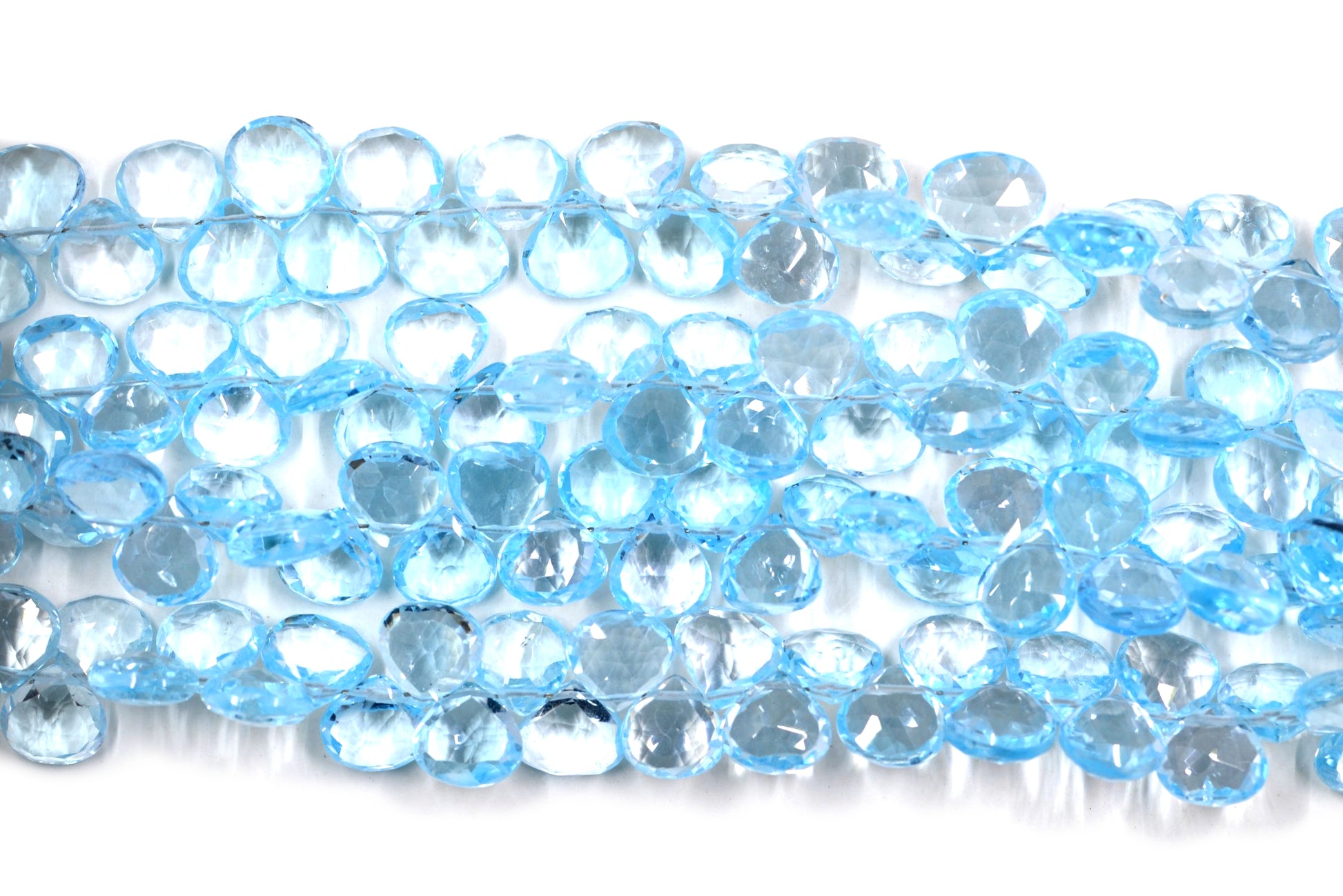 Blue Topaz Heart S/D Faceted AAA