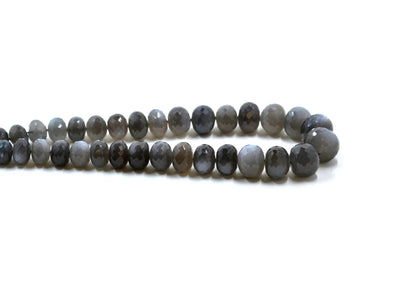 Grey Moonstone Rondelle Faceted