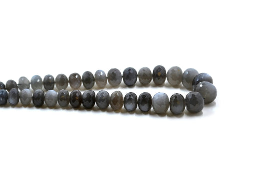 Grey Moonstone Rondelle Faceted