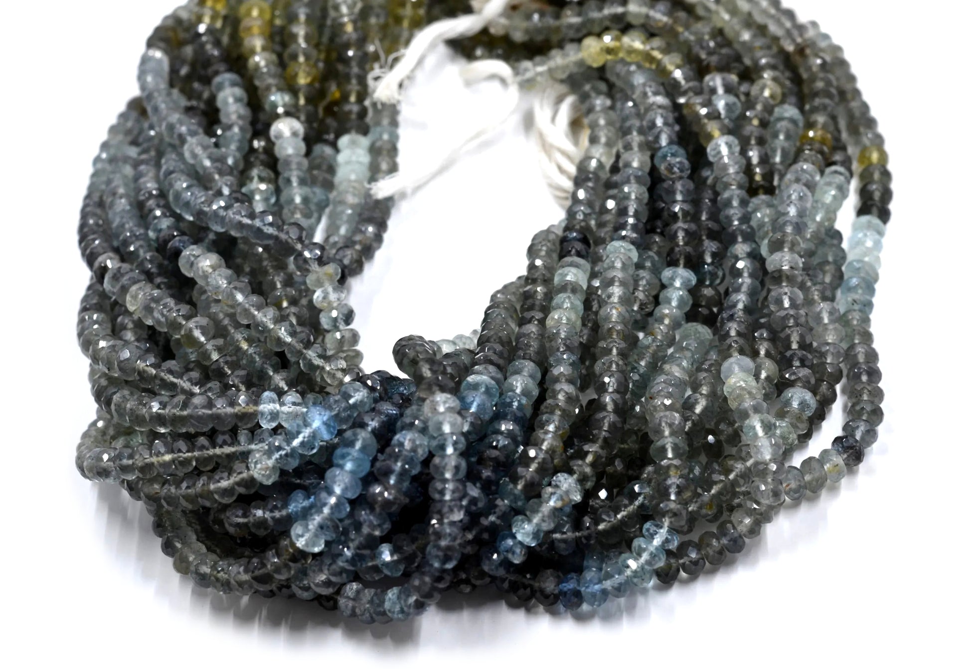 Moss Aquamarine Rondelle Beads